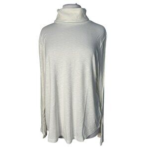 GAP Womens Essential Rib Off White Turtleneck Pullover Long Sleeve Top XXL